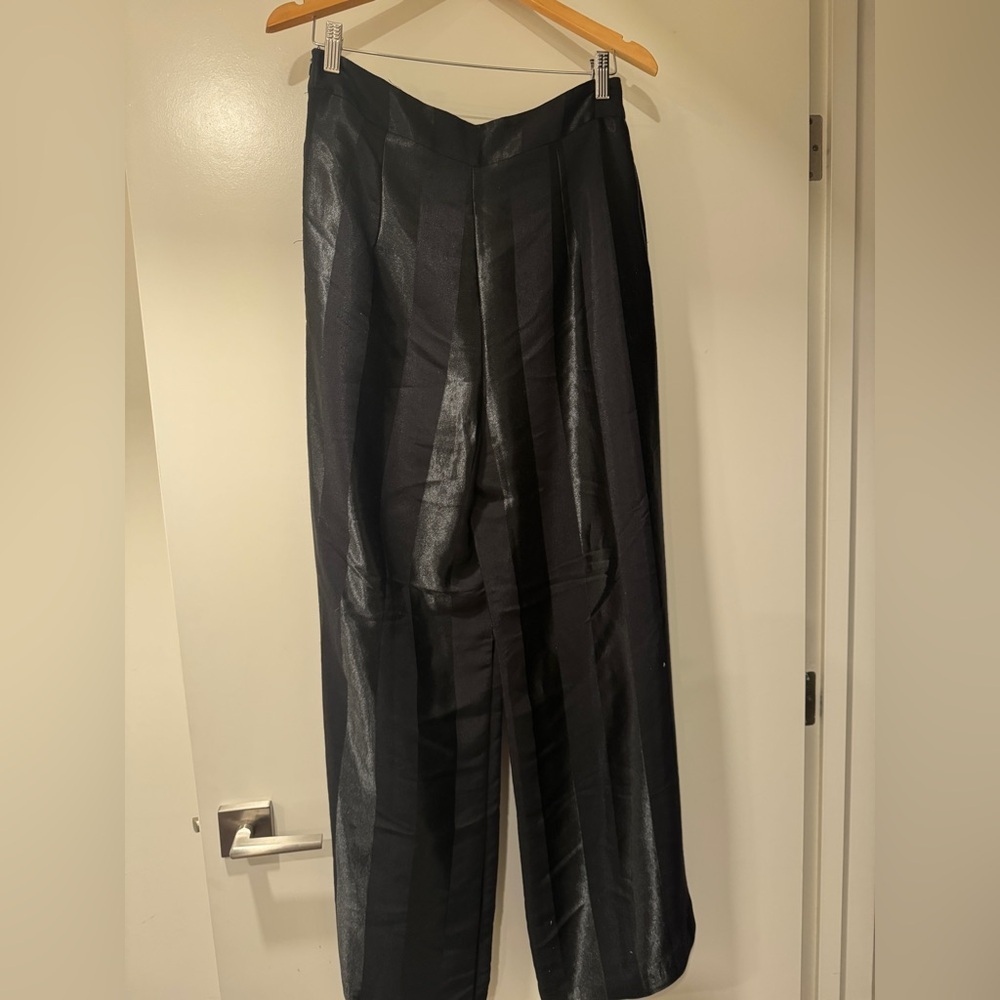 Elegant Black Satin Trousers